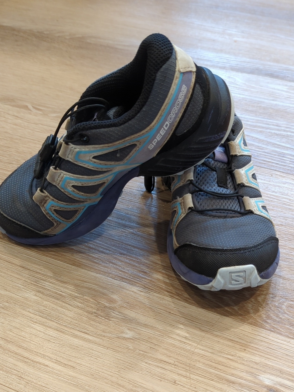 Salomon Women's Trail Runners - Gray with Blue Accents